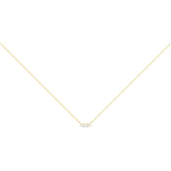 Collier en Plaqué Or avec oxyde de zirconium blanc