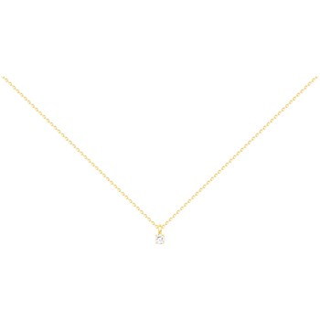 Collier en Plaqué Or avec oxyde de zirconium blanc