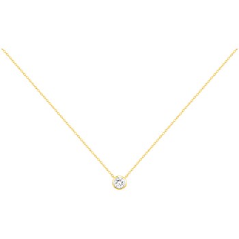 Collier en Plaqué Or avec oxyde de zirconium blanc