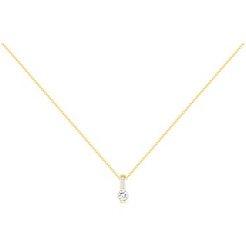 Collier en Plaqué Or avec oxyde de zirconium blanc