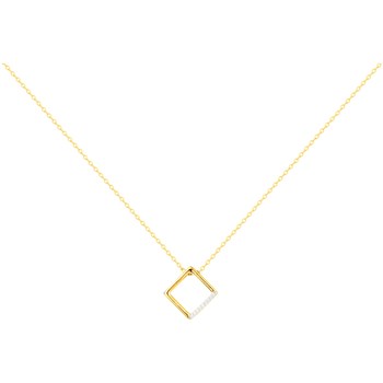 Collier en Plaqué Or avec oxyde de zirconium blanc