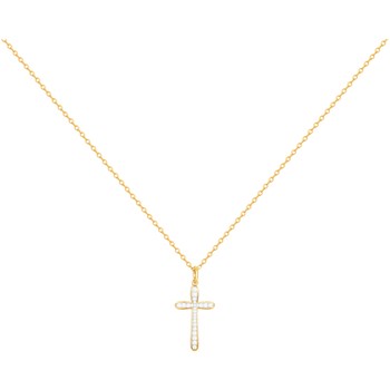 Collier en Plaqué Or avec oxyde de zirconium blanc