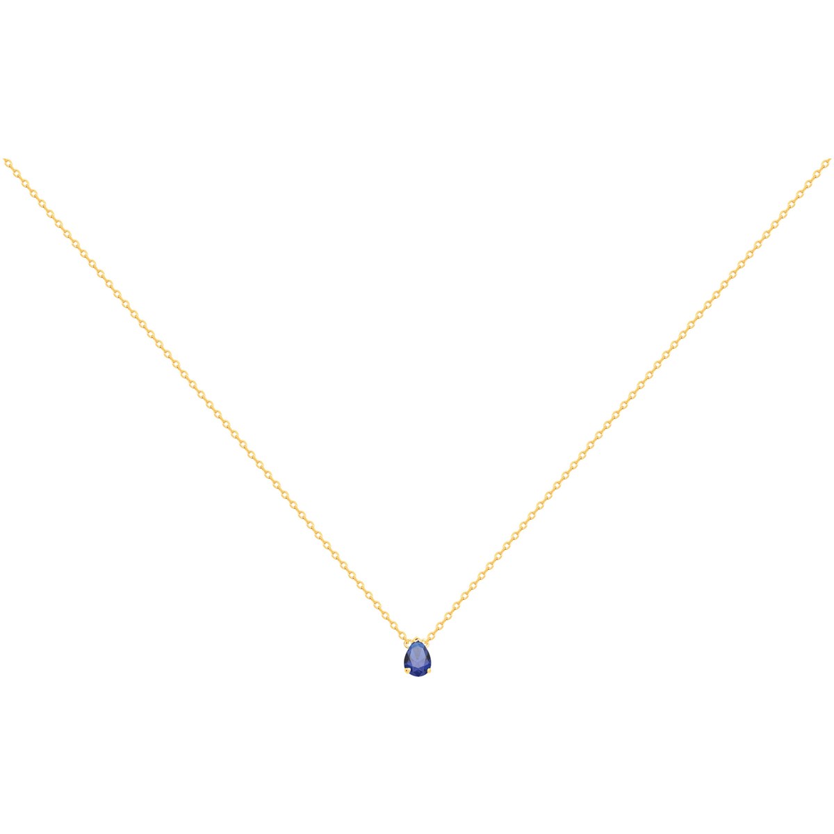 Collier en Plaqué Or avec oxyde de zirconium bleu saphir