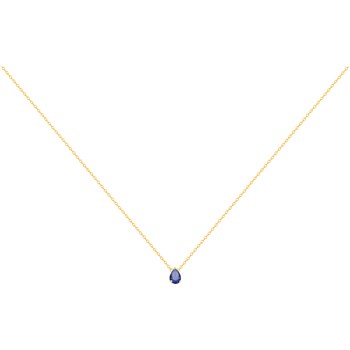 Collier en Plaqué Or avec oxyde de zirconium bleu saphir