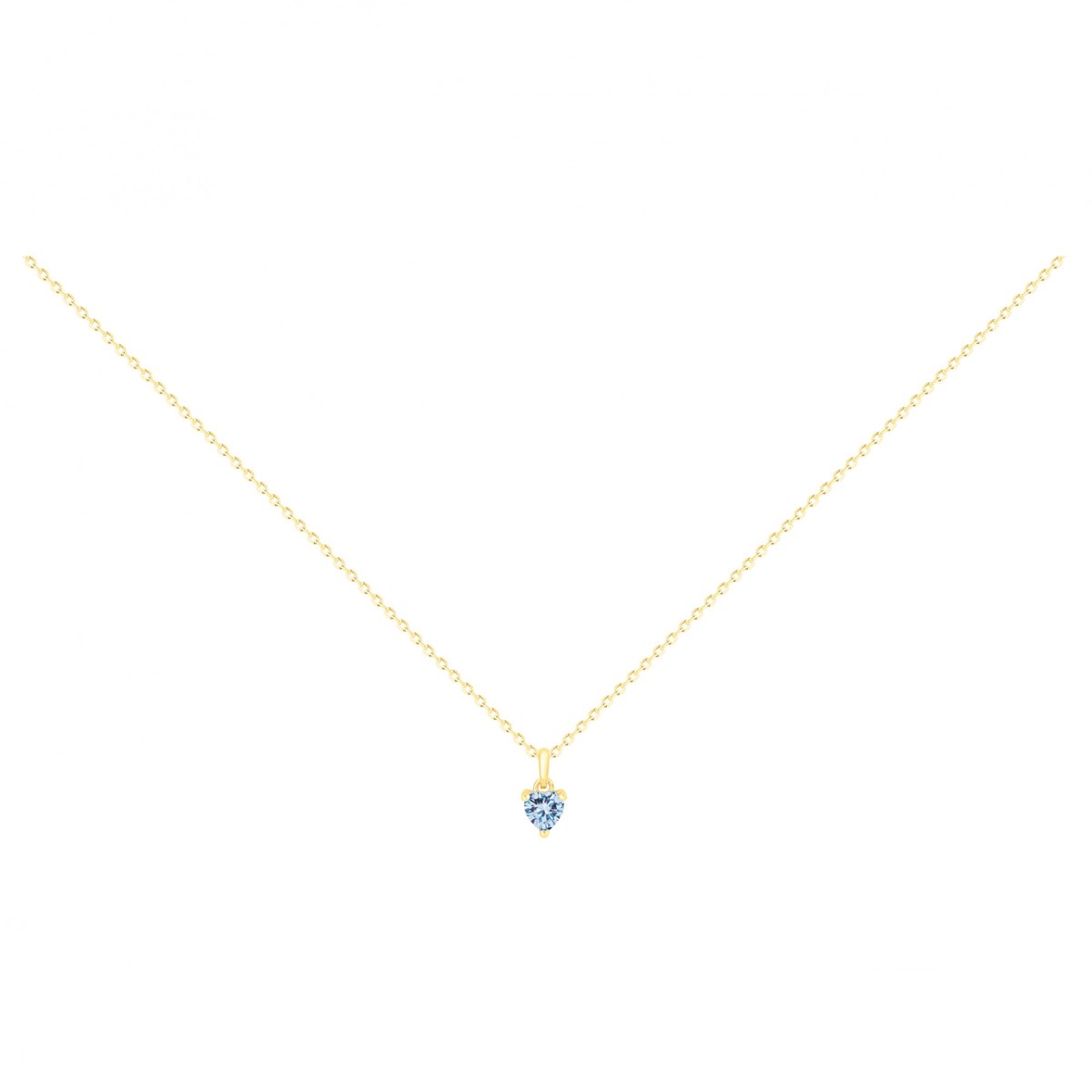 Collier en Plaqué Or avec oxyde de zirconium bleu topaze