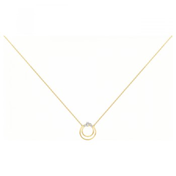 Collier en Plaqué Or avec oxyde de zirconium blanc