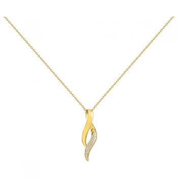 Collier en Plaqué Or avec oxyde de zirconium blanc