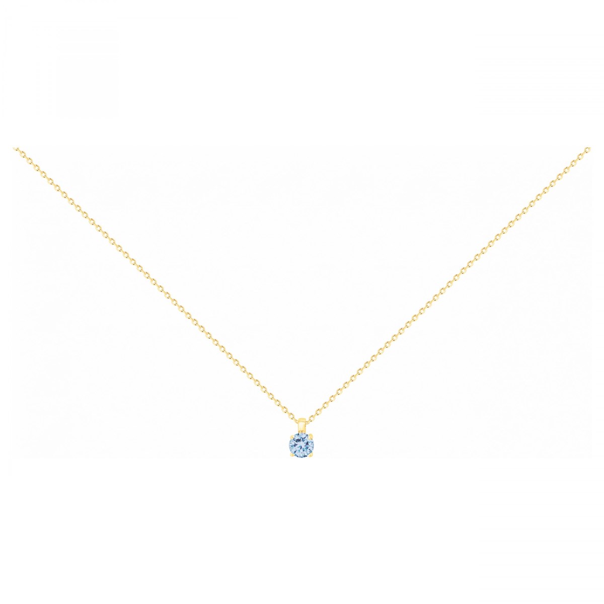 Collier en Plaqué Or avec oxyde de zirconium bleu topaze