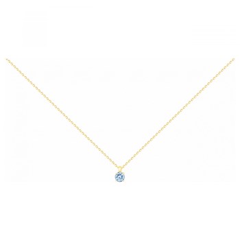 Collier en Plaqué Or avec oxyde de zirconium bleu topaze
