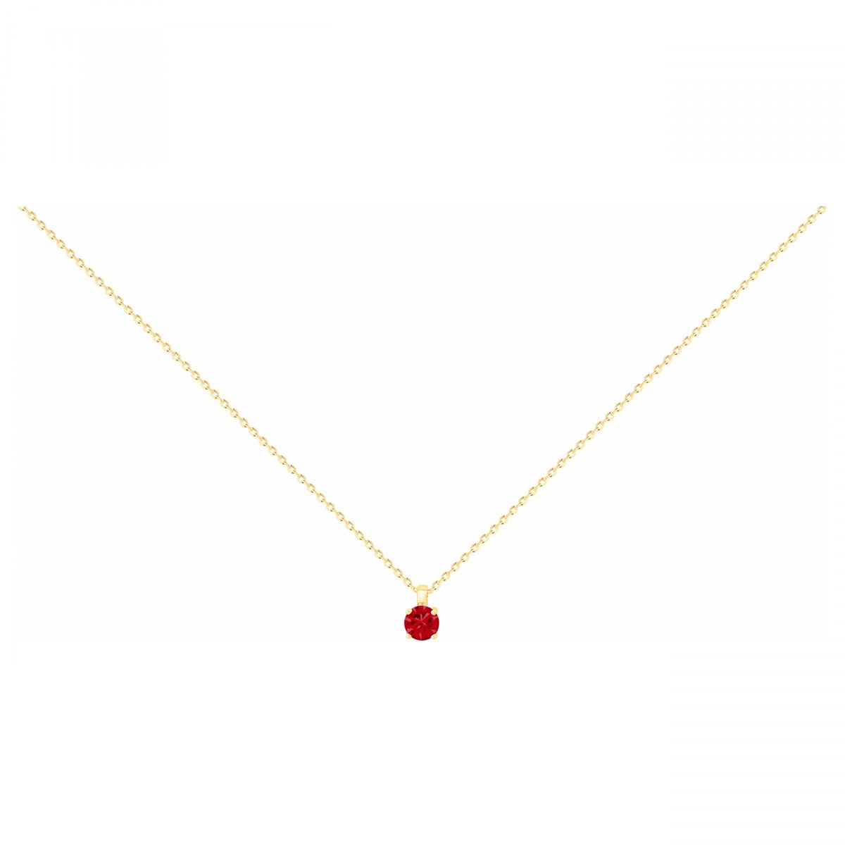 Collier en Plaqué Or avec oxyde de zirconium rouge rubis