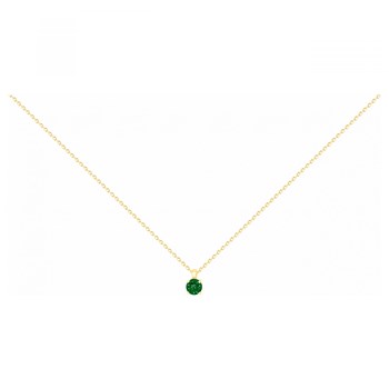 Collier en Plaqué Or avec oxyde de zirconium vert emeraude