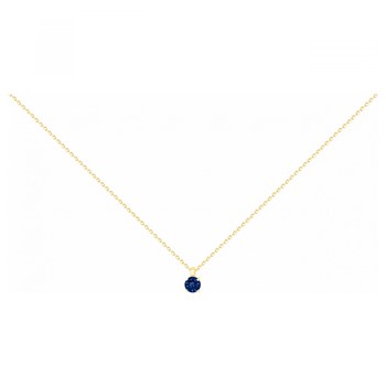 Collier en Plaqué Or avec oxyde de zirconium bleu saphir
