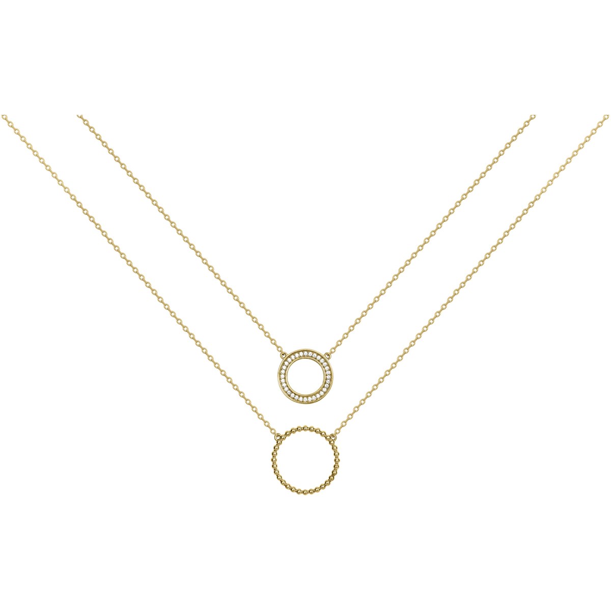 Collier en Plaqué Or avec oxyde de zirconium blanc