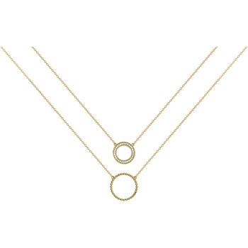 Collier en Plaqué Or avec oxyde de zirconium blanc