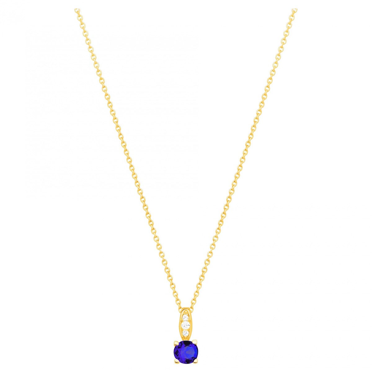Collier en Plaqué Or avec oxyde de zirconium bleu saphir
