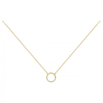 Collier en Plaqué Or avec oxyde de zirconium blanc