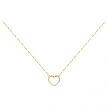 Collier en Plaqué Or avec oxyde de zirconium blanc