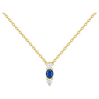 Collier en Plaqué Or avec oxyde de zirconium bleu saphir
