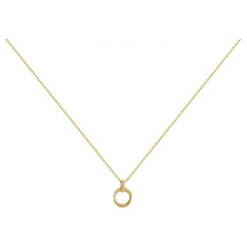 Collier mono-motif en Plaqué Or avec oxyde de zirconium blanc