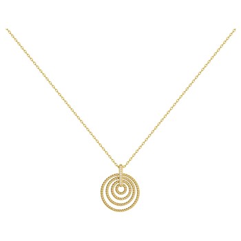 Collier mono-motif en Plaqué Or avec oxyde de zirconium blanc