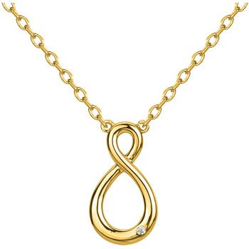Collier mono-motif en Plaqué Or avec oxyde de zirconium blanc