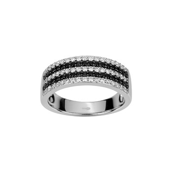 Bague en Argent avec oxyde de zirconium noir