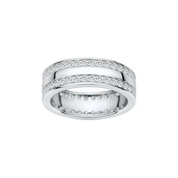 Alliance en Argent avec oxyde de zirconium blanc