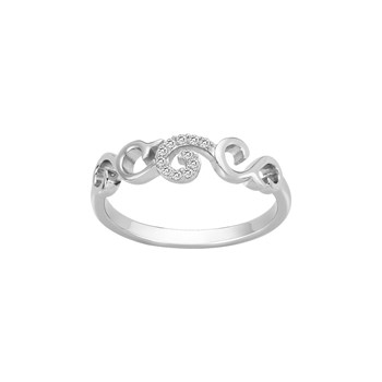 Bague en Argent avec oxyde de zirconium blanc