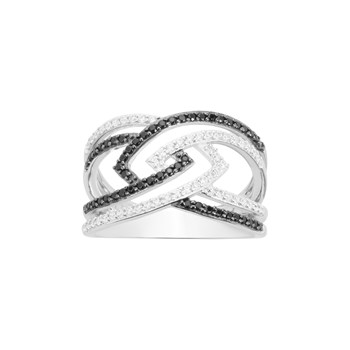 Bague en Argent avec oxyde de zirconium noir