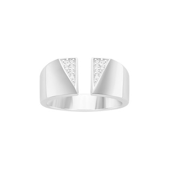 Bague ouverte en Argent avec oxyde de zirconium blanc
