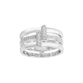 Bague en Argent avec oxyde de zirconium blanc