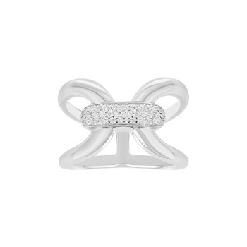 Bague en Argent avec oxyde de zirconium blanc