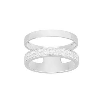 Bague en Argent avec oxyde de zirconium blanc