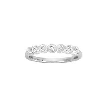 Alliance en Argent avec oxyde de zirconium blanc