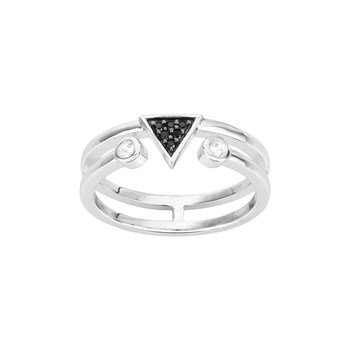 Bague en Argent avec oxyde de zirconium noir