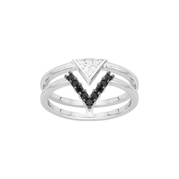 Bague en Argent avec oxyde de zirconium noir