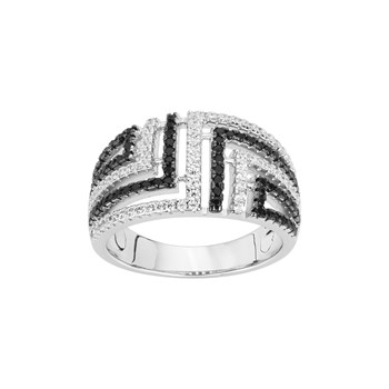 Bague en Argent avec oxyde de zirconium noir