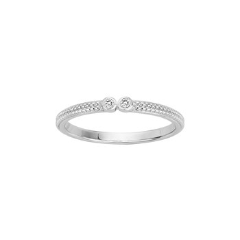 Bague en Argent avec oxyde de zirconium blanc