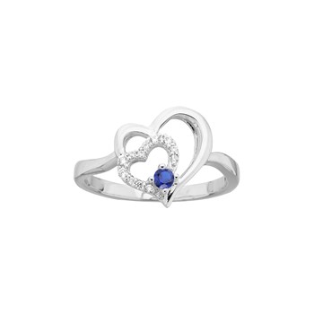 Bague en Argent avec oxyde de zirconium bleu saphir