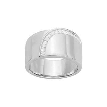Bague en Argent avec oxyde de zirconium blanc