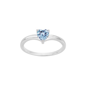 Bague en Argent avec oxyde de zirconium bleu topaze