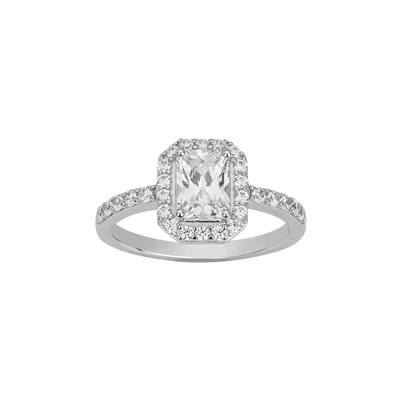 Double-bague fiançailles femme en argent avec oxyde de zirconium – THEBEST  BIJOUX