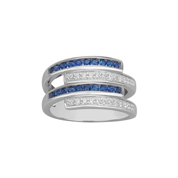 Bague en Argent avec oxyde de zirconium bleu saphir