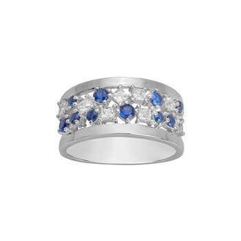 Bague en Argent avec oxyde de zirconium bleu saphir