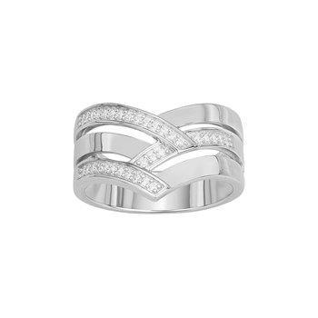Bague en Argent avec oxyde de zirconium blanc