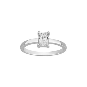 Bague en Argent avec oxyde de zirconium blanc