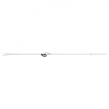 Bracelet souple mono-motif en Argent avec oxyde de zirconium noir