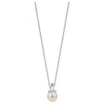 Collier mono-motif en Argent avec perle d'eau douce blanc