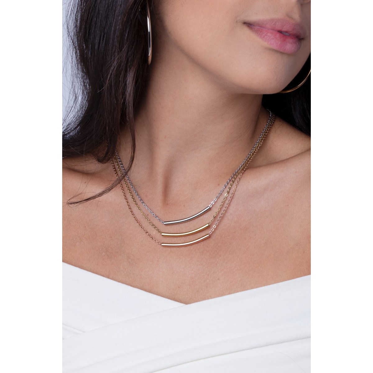 Collier multi-chaînes en Acier - vue 2