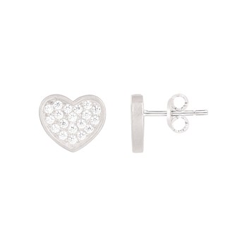 Boucles d'oreilles clous en Argent avec oxyde de zirconium blanc